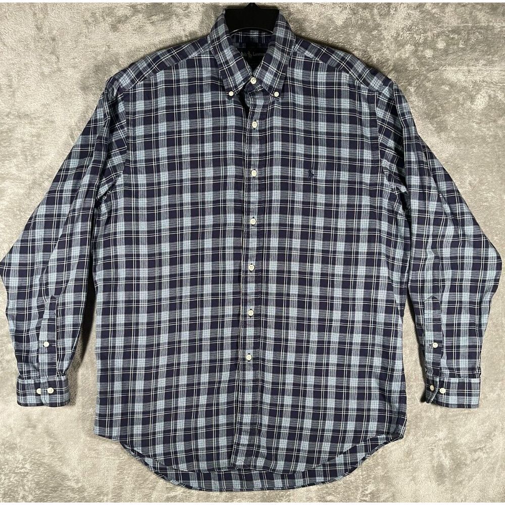 Polo Ralph Lauren Shirt Mens Yarmouth 16/34-35 Plaid Long Sleeve Pony